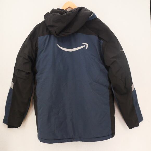 NEW Amazon Prime Driver Men's 2XL Parka Coat Hooded Winter Luly Yang Reflective - Picture 12 of 14